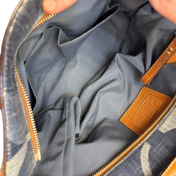 Coach f13810 blue denim vintage y2k signature denim tonal tote bag - Picture 16 of 16
